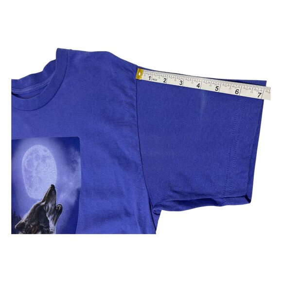 Foot Locker Unisex Large Night Music Purple T-Shirt Howling Wolf Moon Vintage - Picture 13 of 13